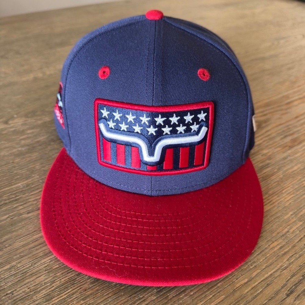 NWOT Kimes Ranch New Era 9Fifty Snapback Hat USA Flag Patch LE24 Navy Red OSFM